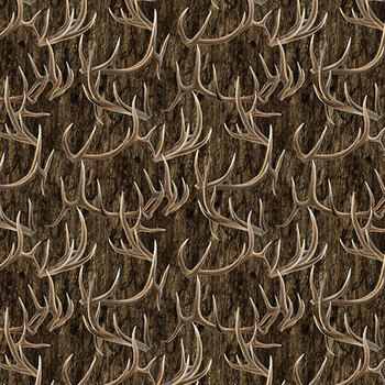 Highland Ridge 29389-36 Antlers Brown Multi by Deborah Edwards and Rosemary Millette for Northcott Fabrics