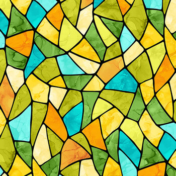 Tree of Life DP29454-54 Stained Glass Yellow Multi by Northcott Fabrics