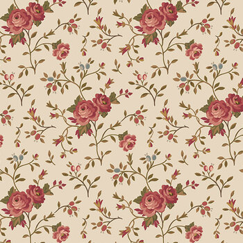 An American Tale 29591-12 Small Bouquet Beige Multi by Deborah Edwards for Northcott Fabrics
