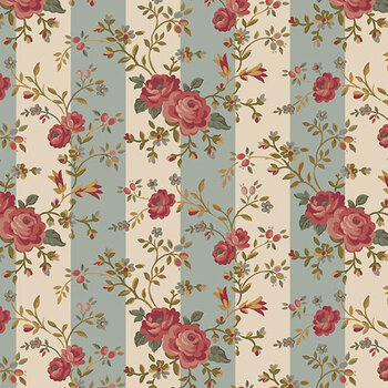 An American Tale 29592-12 Floral Stripe Beige Multi by Deborah Edwards for Northcott Fabrics