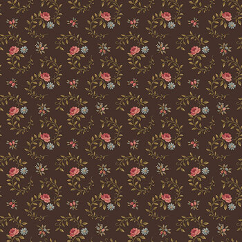 An American Tale 29593-36 Floral Swirl Brown Multi by Deborah Edwards for Northcott Fabrics