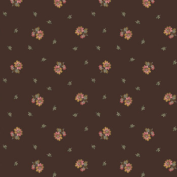 An American Tale 29594-36 Floral Spot Brown Multi by Deborah Edwards for Northcott Fabrics