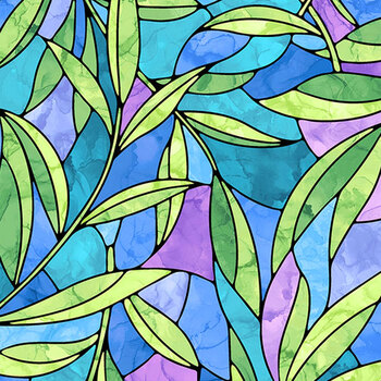 Blessings DP29351-44 Palms Blue Multi by Deborah Edwards for Northcott Fabrics