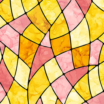 Blessings DP29353-54 Stained Glass Orange Multi by Deborah Edwards for Northcott Fabrics