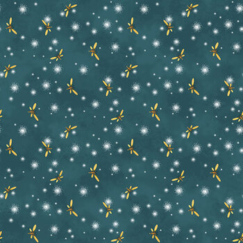Happy Camper 29435-68 Fireflies Teal Multi by Deborah Edwards for Northcott Fabrics