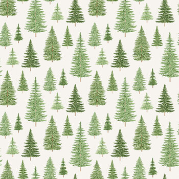 Happy Camper 29438-11 Trees Cream Multi by Deborah Edwards for Northcott Fabrics