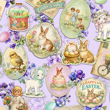 Easter Parade 10835-80 Easter Ephemera Vintage by Patrick Lose Fabrics