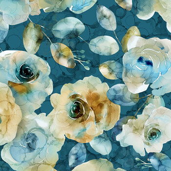 Bloomsbury DP29522-46 Floral Dk Blue Multi by Deborah Edwards and Melanie Samra for Northcott Fabrics
