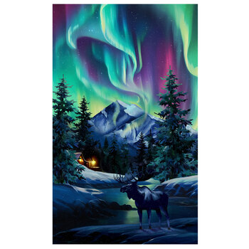 Dancing Lights DP29390-49 Midnight Multi Aurora Panel by Northcott Fabrics