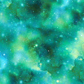 Dancing Lights DP29396-66 Solar Burst Teal Multi by Northcott Fabrics