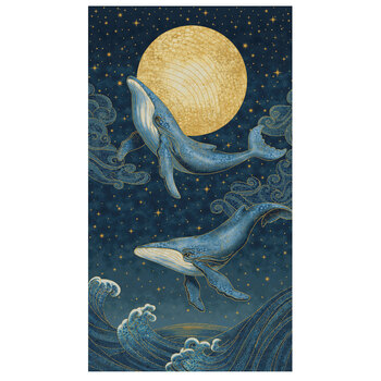 Moonbeam 29420M-49 Navy Multi Moonbeam Panel by Racquel Martindale for Northcott Fabrics