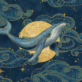 Moonbeam 29421M-49 Moonbeam Feature Navy Multi by Racquel Martindale for Northcott Fabrics