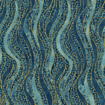 Moonbeam 29424M-47 Vertical Wave Dk Blue by Racquel Martindale for Northcott Fabrics