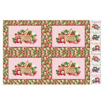 Well Preserved C29302-10 White Multi Placemats Panel by Deborah Edwards and Kathryn Christensen for Northcott Fabrics