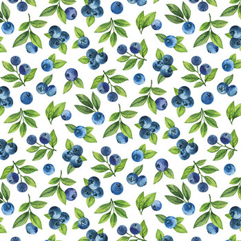 Well Preserved DP29300-10 Blueberry Toss White Multi by Deborah Edwards and Kathryn Christensen for Northcott Fabrics