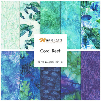  Coral Reef  Fat Quarter Bundle by Deborah Edwards and Melanie Samra for Northcott Fabrics
