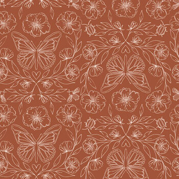 Meadowlight MEAD-6483 Rust by Ria Green for P&B Textiles