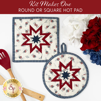  Folded Star Hot Pad Kit - American Gatherings III - Round OR Square - White