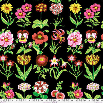 Kaffe Fassett Collective PWGP205.BLACK Flower Studies by FreeSpirit Fabrics