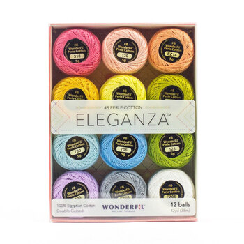 Eleganza 12-Ball Set Pastels - Size 8 Perle Cotton