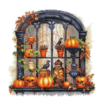 Halloween Window Cross Stitch Pattern