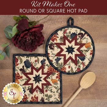  Folded Star Hot Pad Kit - Quail Run - Round OR Square - Cream