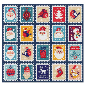 Christmas Stamps Cross Stitch Pattern