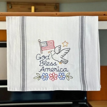  America Embroidery Dishtowel Kit
