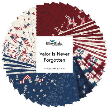 Valor Is Never Forgotten  5" Stacker by Tara Reed for Riley Blake Designs