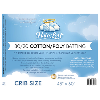 80/20 Cotton/Poly Crib Size Batting by Halo Loft