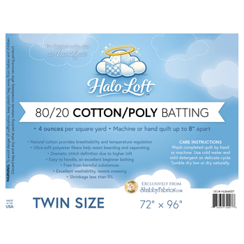 80/20 Cotton/Poly Twin Size Batting by Halo Loft