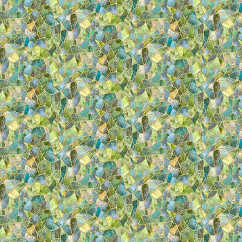 Mosaic Bee GEO-CD4530 Crystal Glass Mosaic Green by Timeless Treasures Fabrics