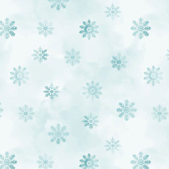 Little North Flannel F402152 Snowflakes Blue by Deb Grogan for Marcus Fabrics