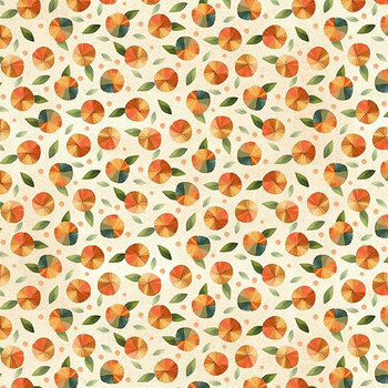 Woodland Animals 7QFA-1 Flowers Orange by Quiltberry Farm for In The Beginning Fabrics