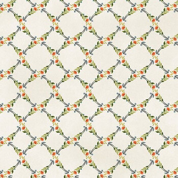 Woodland Animals 9QFA-1 Lattice Cream by Quiltberry Farm for In The Beginning Fabrics