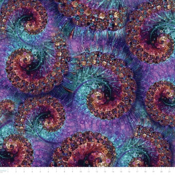 Peacock in the Garden 16250301-01 Fractals by Peggy Collins for Camelot Fabrics