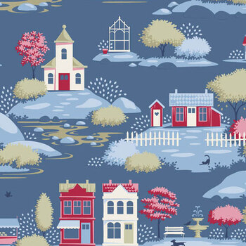Village Life TIL110187 Village Blue by Tone Finnanger for Tilda
