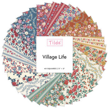 Village Life  5" Squares Tone Finnanger for Tilda