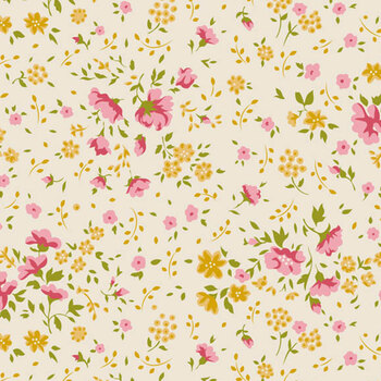 Wideback Basics 108" Wide TIL150011 Ellie Pink/Yellow by Tone Finnanger for Tilda