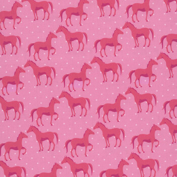 Go Cowgirl! 3GC-1 Horses Pink by In The Beginning Fabrics