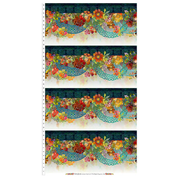 Celtic Garden 1CEL-2 Border Orange by Jason Yenter for In The Beginning Fabrics