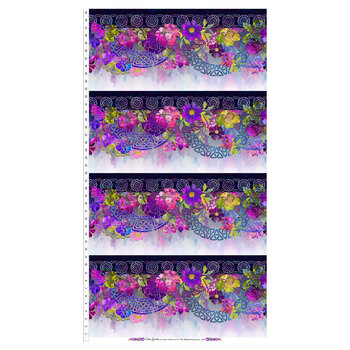 Celtic Garden 1CEL-3 Border Purple by Jason Yenter for In The Beginning Fabrics