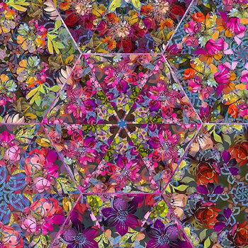 Celtic Garden 3CEL-1 Hexagons Multi by Jason Yenter for In The Beginning Fabrics