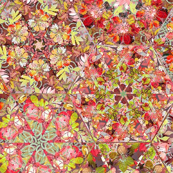 Celtic Garden 3CEL-2 Hexagons Orange by Jason Yenter for In The Beginning Fabrics
