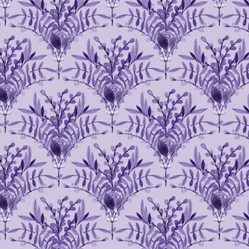 Blessings in Bloom 66250608-02 Floral Scallop Light Purple by Kathleen Parr Mckenna for Camelot Fabrics