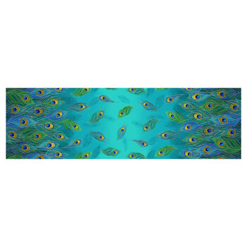 Noble Plume PLUME-CM4492 Peacock Feather Runner Peacock by Chong-A Hwang for Timeless Treasures Fabrics