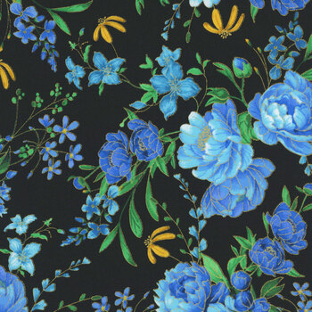 Noble Plume PLUME-CM4493 Black by Chong-A Hwang for Timeless Treasures Fabrics
