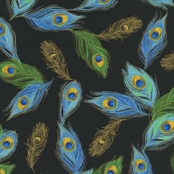 Noble Plume PLUME-CM4495 Black by Chong-A Hwang for Timeless Treasures Fabrics