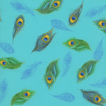 Noble Plume PLUME-CM4496 Turquoise by Chong-A Hwang for Timeless Treasures Fabrics