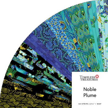 Noble Plume  2.5" Strips Chong-A Hwang for Timeless Treasures Fabrics